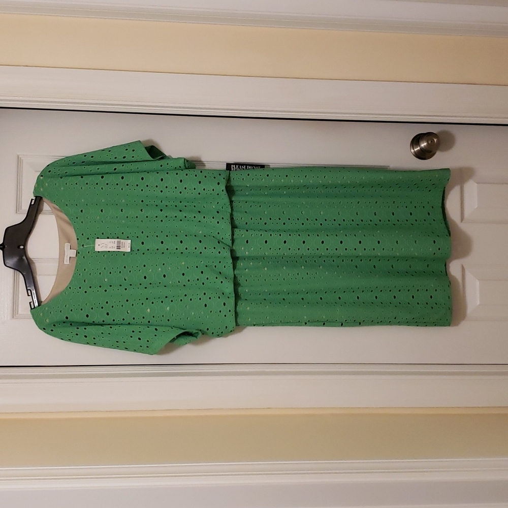 Green eyelet dress